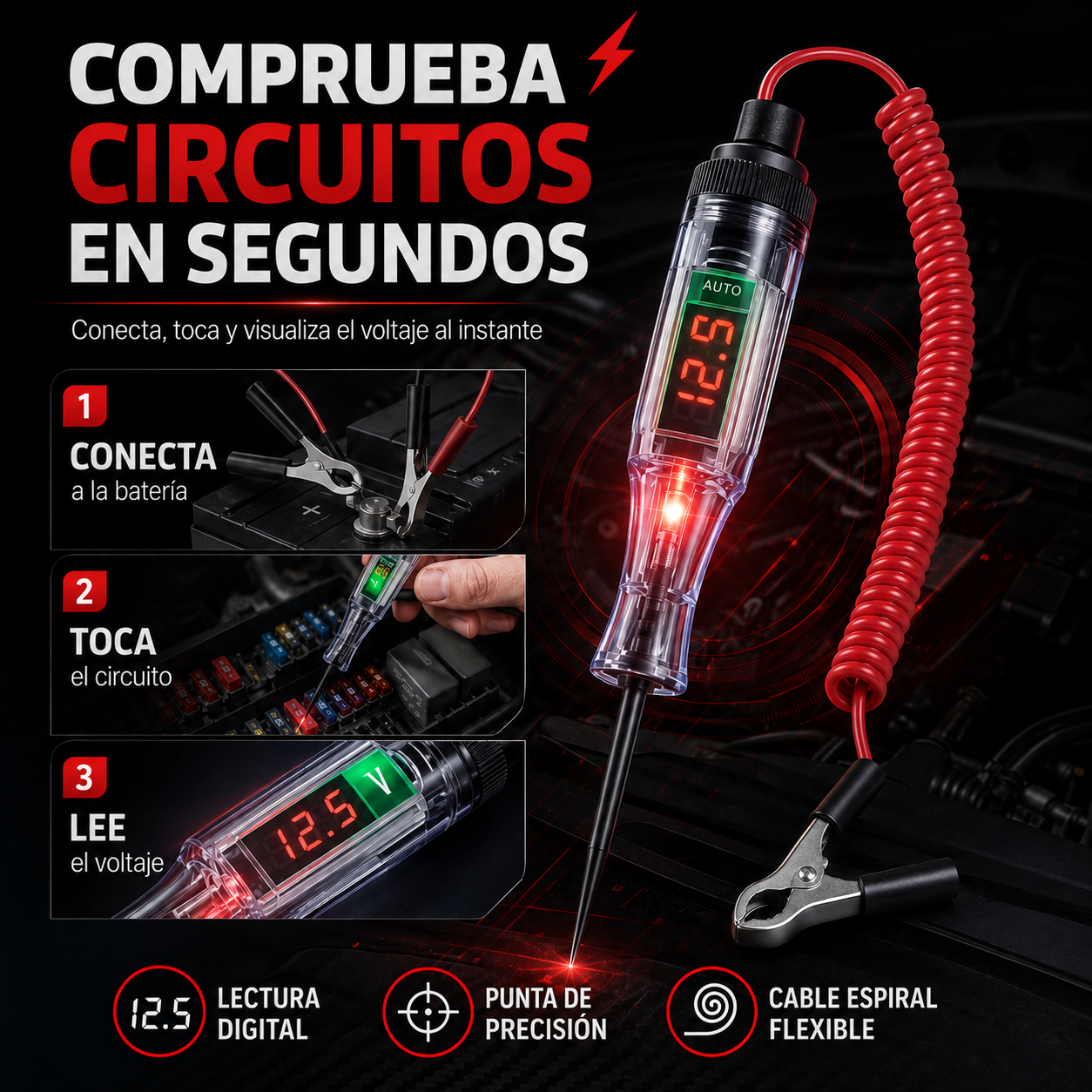 Tester LED de Circuitos para Vehículos
