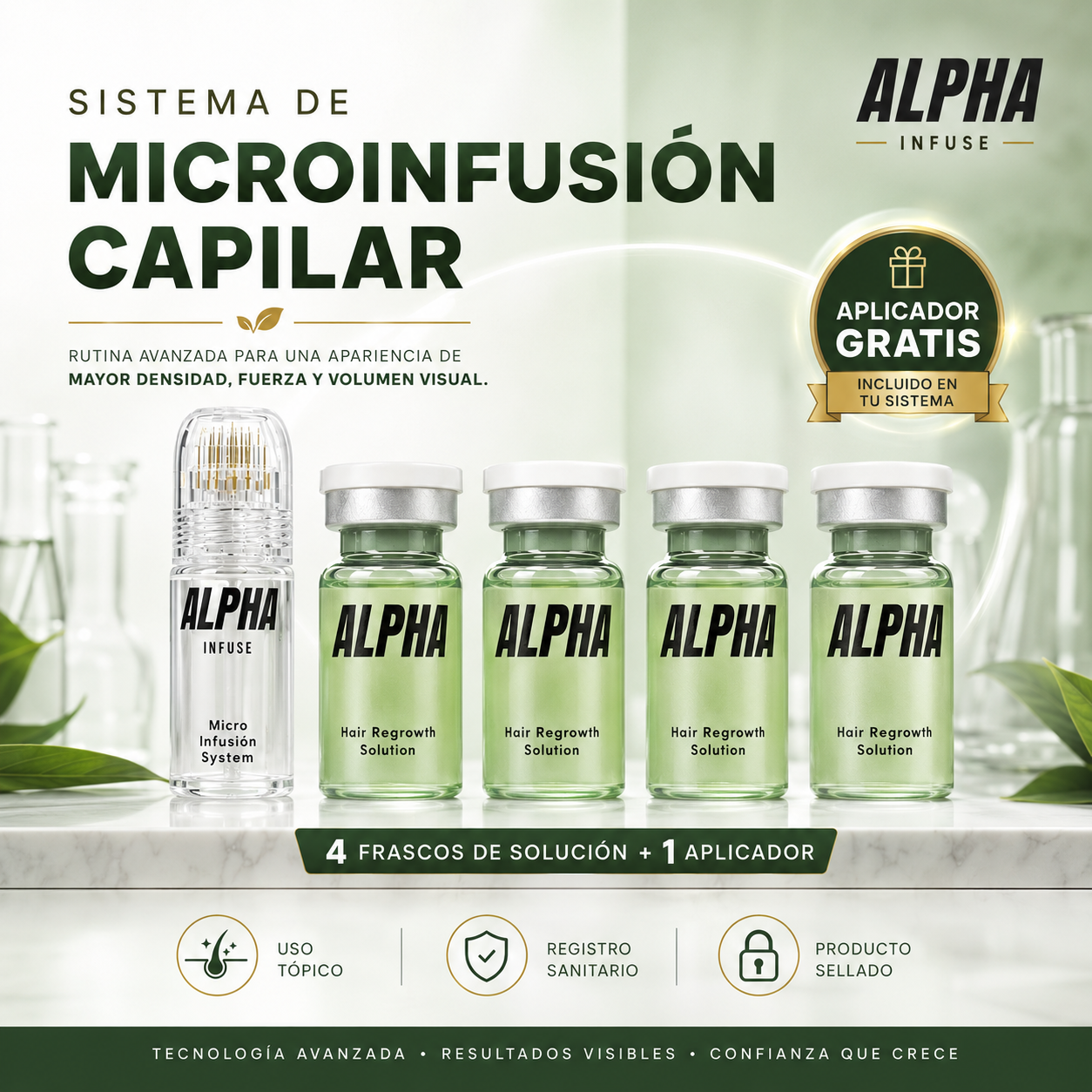 DensiRoot Infuse™ - Sistema capilar de microinfusión con microagujas de precisión (4 frascos + aplicador GRATIS)