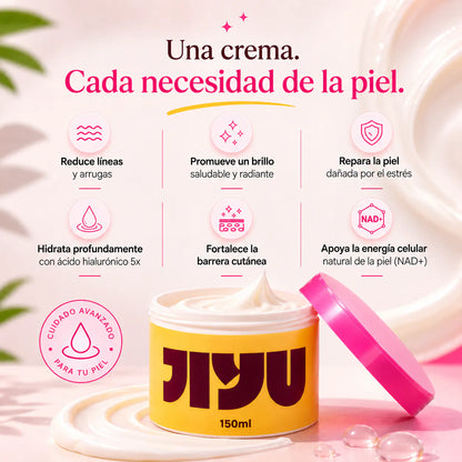 JiYu® NAD+ Cellular Glow: Crema facial revitalizante con ácido hialurónico X5
