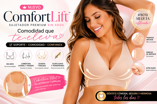 ✨ ComfortLift™ | Brasier Premium Total sin Aros y Efecto Silueta Estilizada (PACK DE 3 UNIDADES)