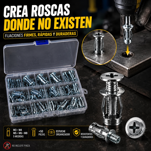🔩 KIT ANCLAJE REMACHABLE PRO – CREA ROSCAS FUERTES Y SEGURAS