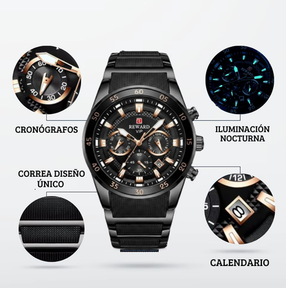 RELOJ DE LUJO REWARD BLACK VIP