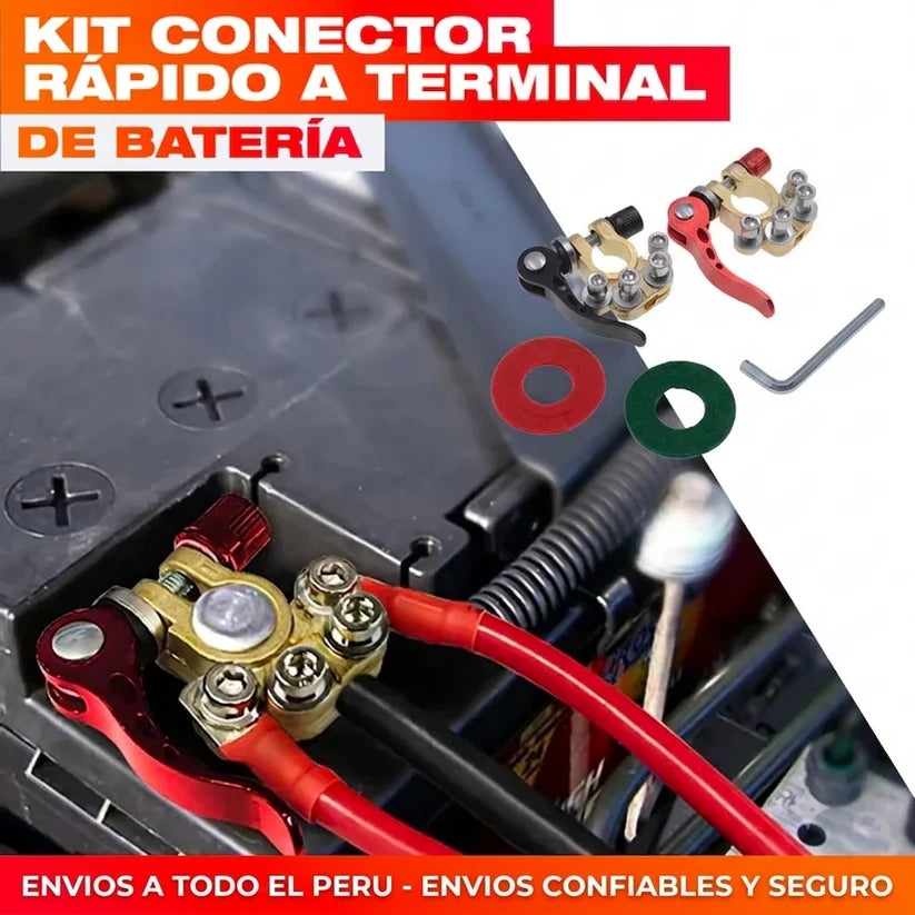 Kit Conector Rápido a Terminal de Batería – Conecta la Batería Firme y Sin Chispas