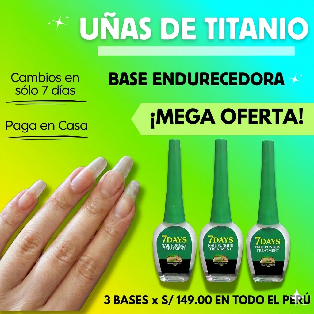 💅COMBO BASES ENDURECEDORA UÑAS DE TITANIO x 3