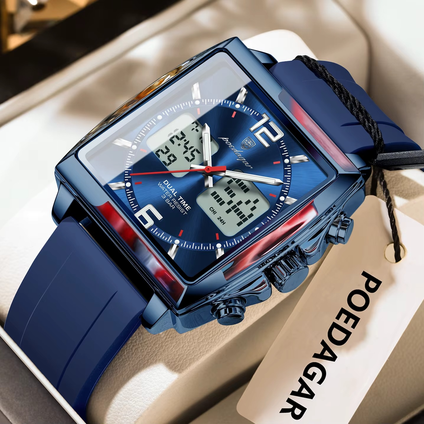 ⚡RELOJ DUALTIME POEDAGAR DE LUJO⚡