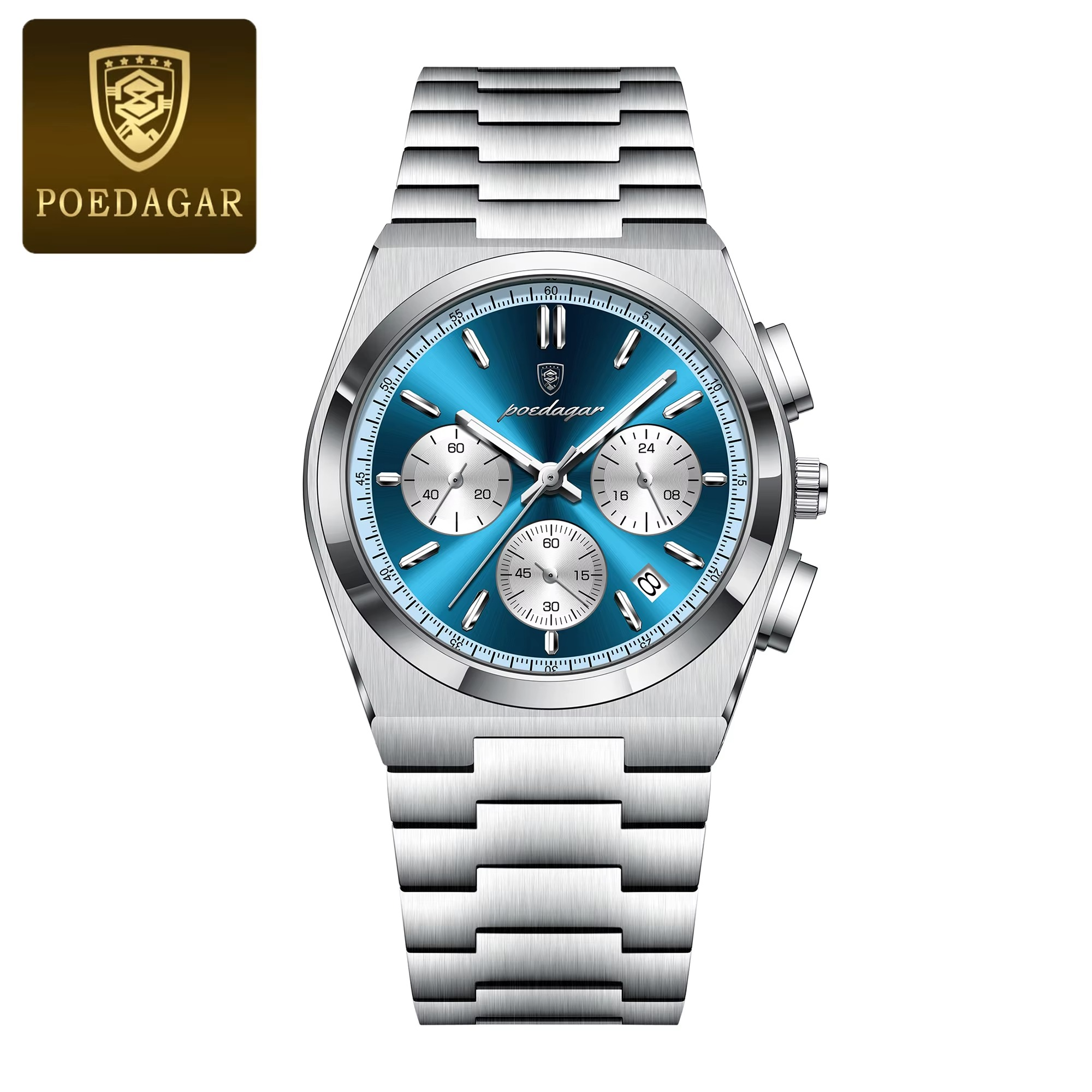 🔱RELOJ DE LUJO POEDAGAR TITANIUM AZUL💎