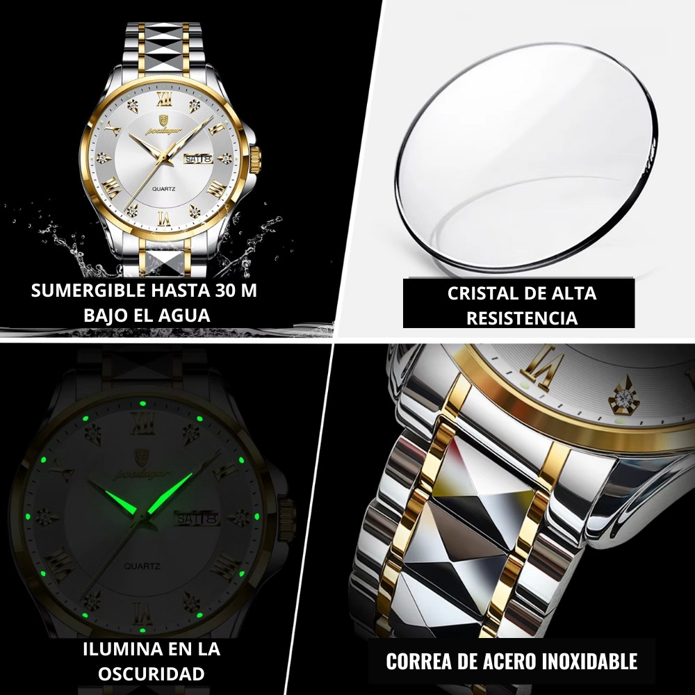 ⌚Reloj de Lujo Poedagar Golden White💥