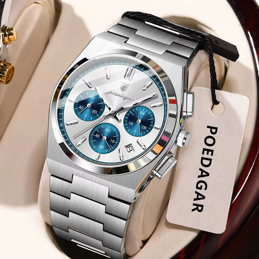 🔱RELOJ DE LUJO POEDAGAR TITANIUM BLANCO💎